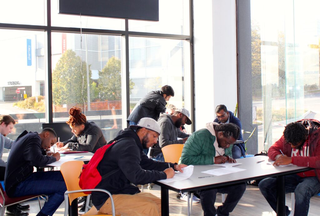 A group of participants at the LEC job fair.