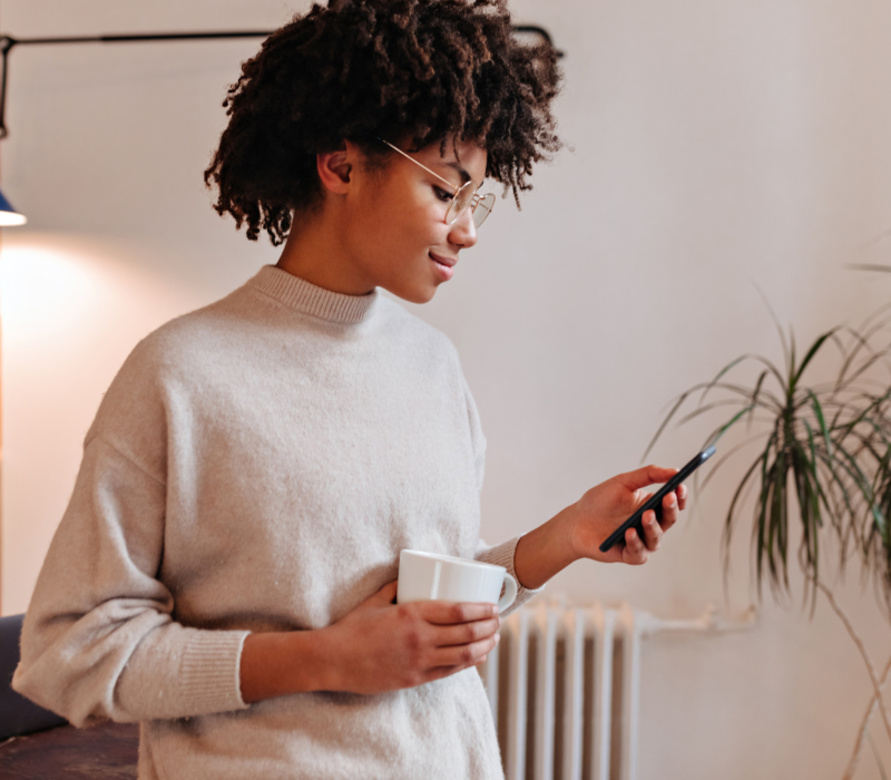 Women looking at a smartphone