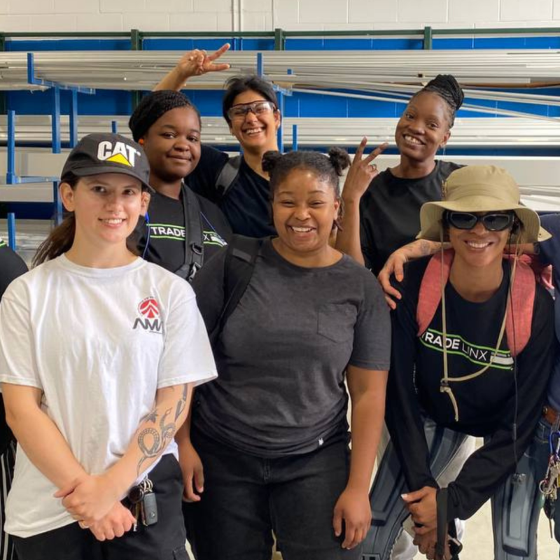 Group of women construction participants